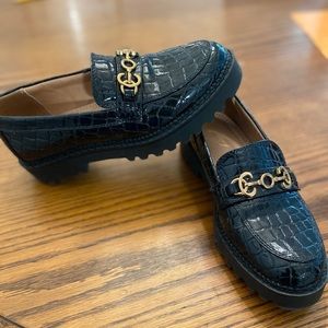 Black Croc Loafers